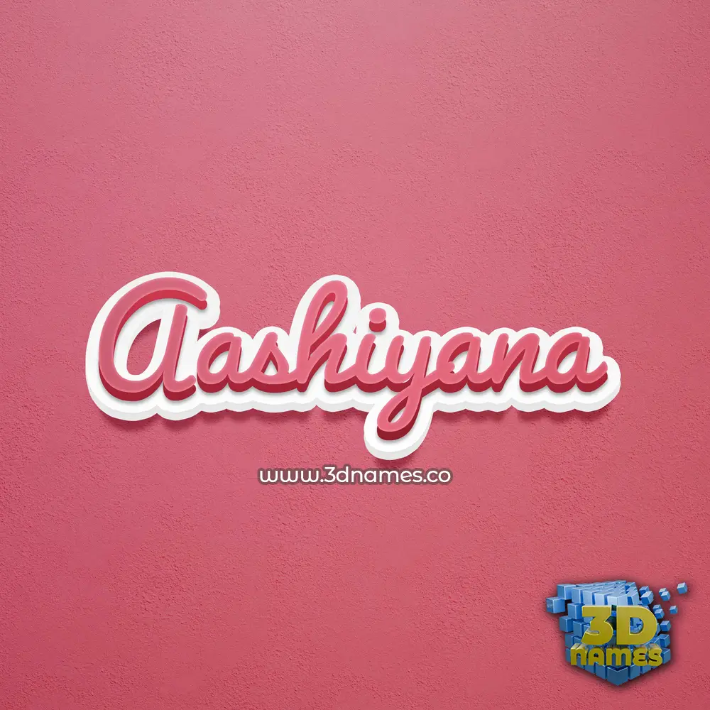 aashiyana in Red Scribble style - 3D name wallpaper