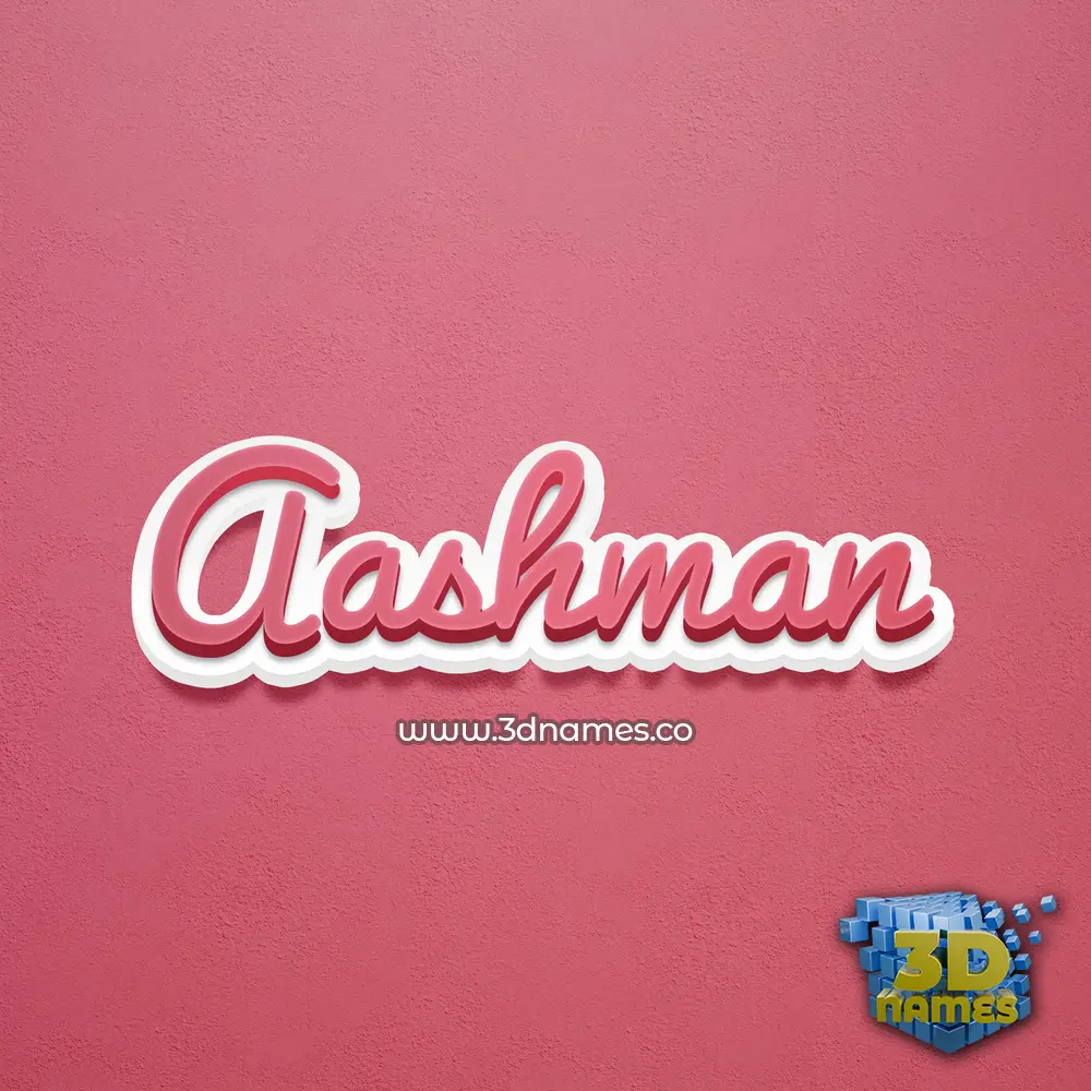 aashman in Red Scribble style - 3D name wallpaper