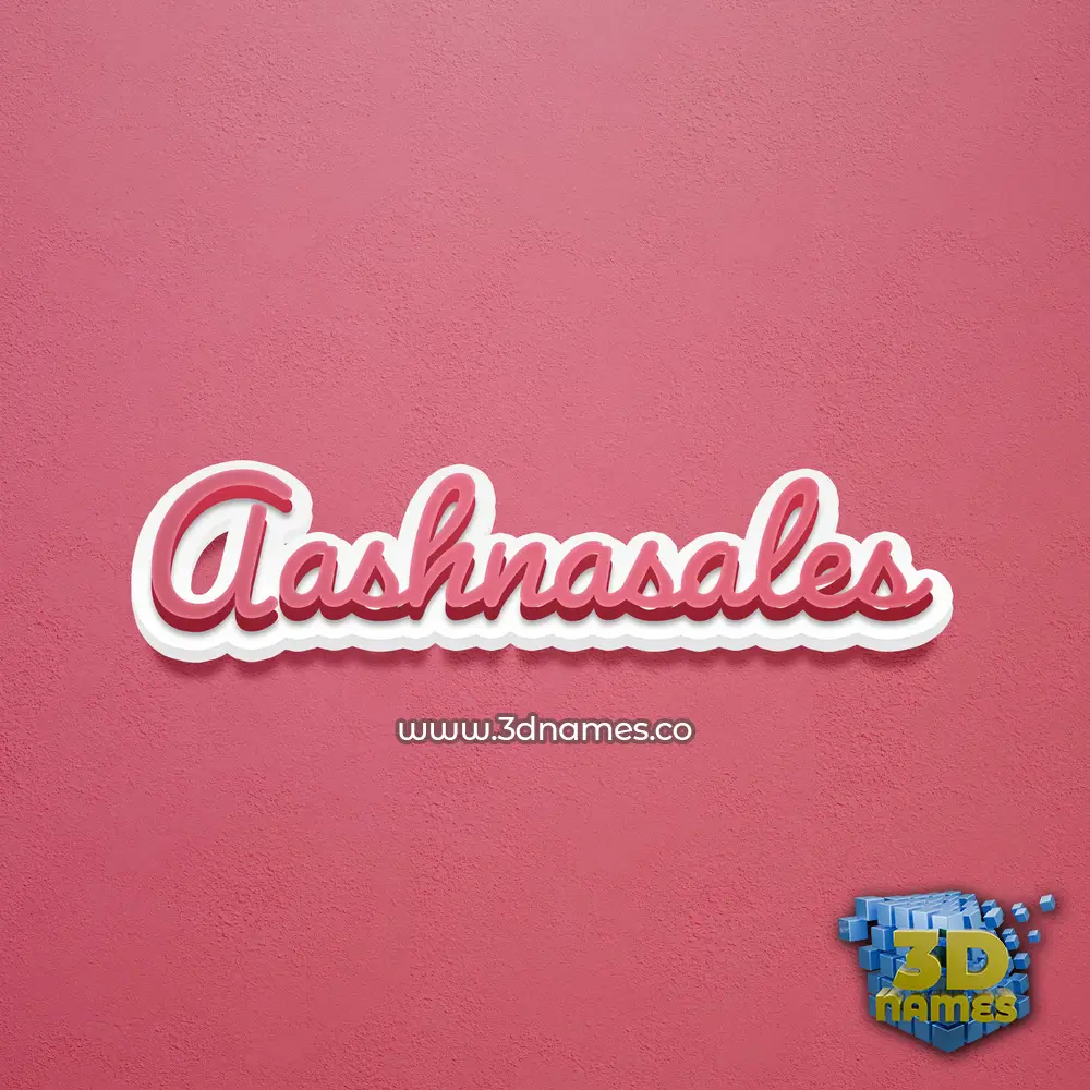 aashnasales in Red Scribble style - 3D name wallpaper