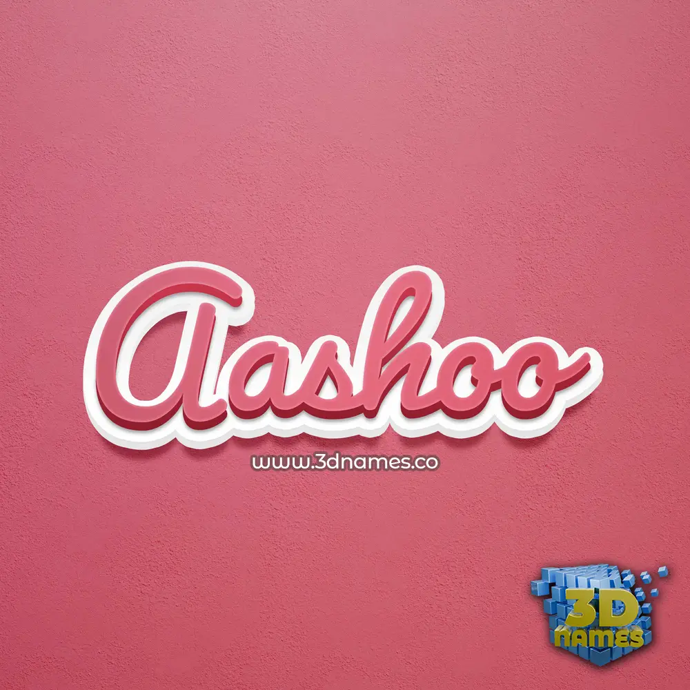 aashoo in Red Scribble style - 3D name wallpaper