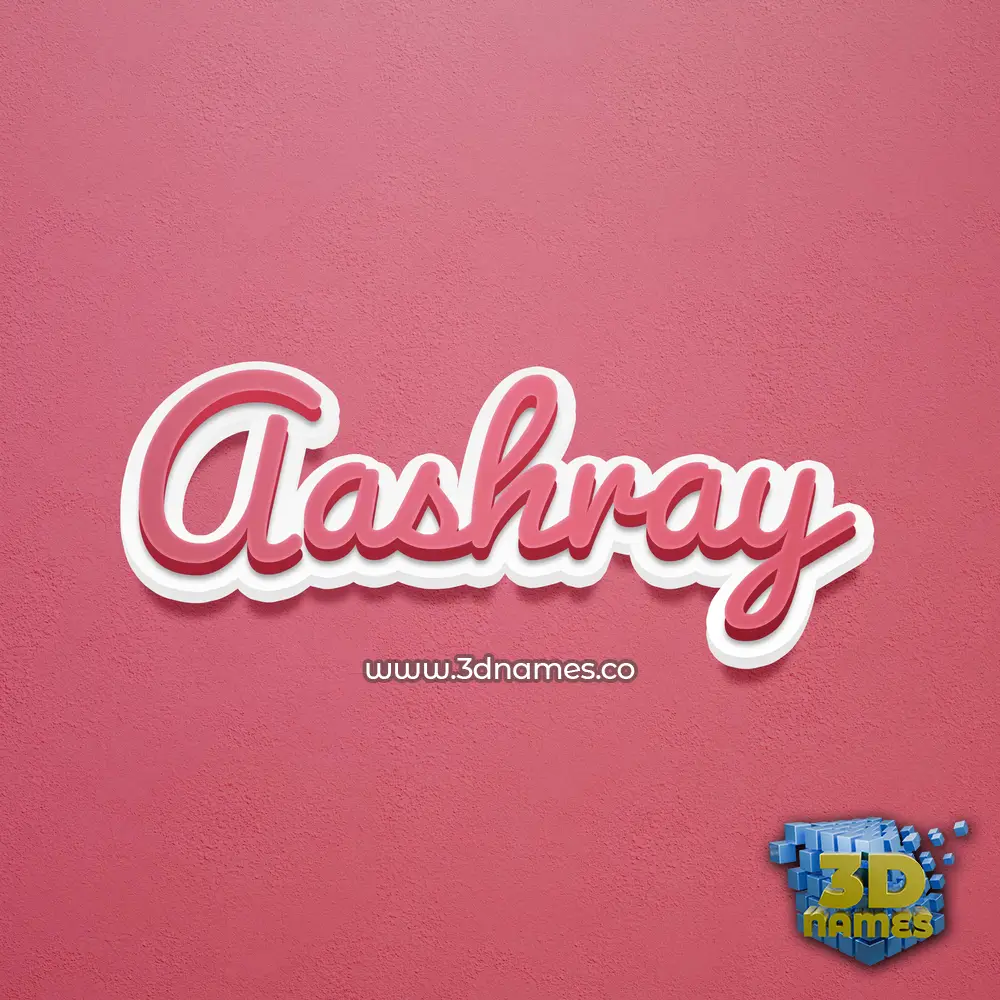 aashray in Red Scribble style - 3D name wallpaper