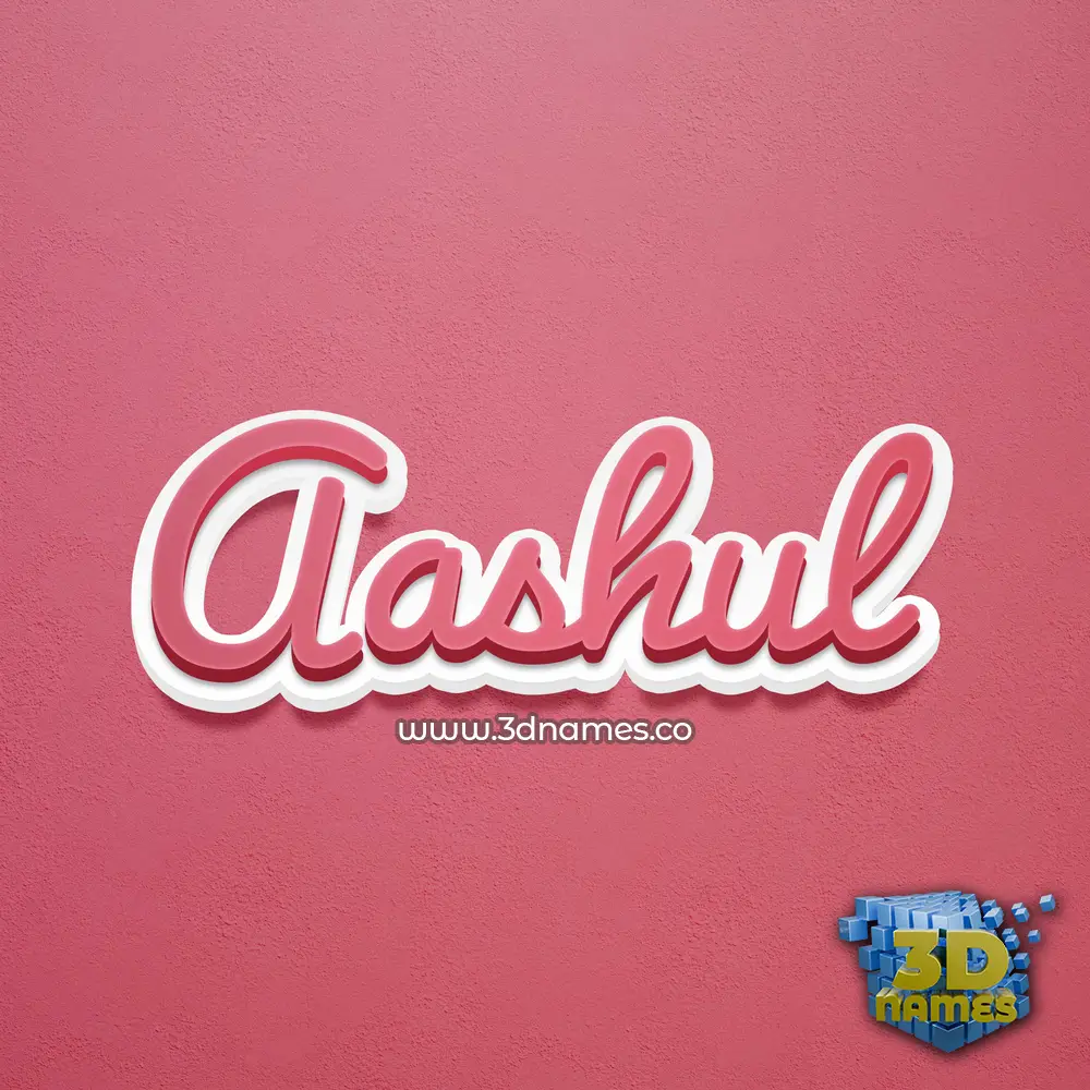 aashul in Red Scribble style - 3D name wallpaper