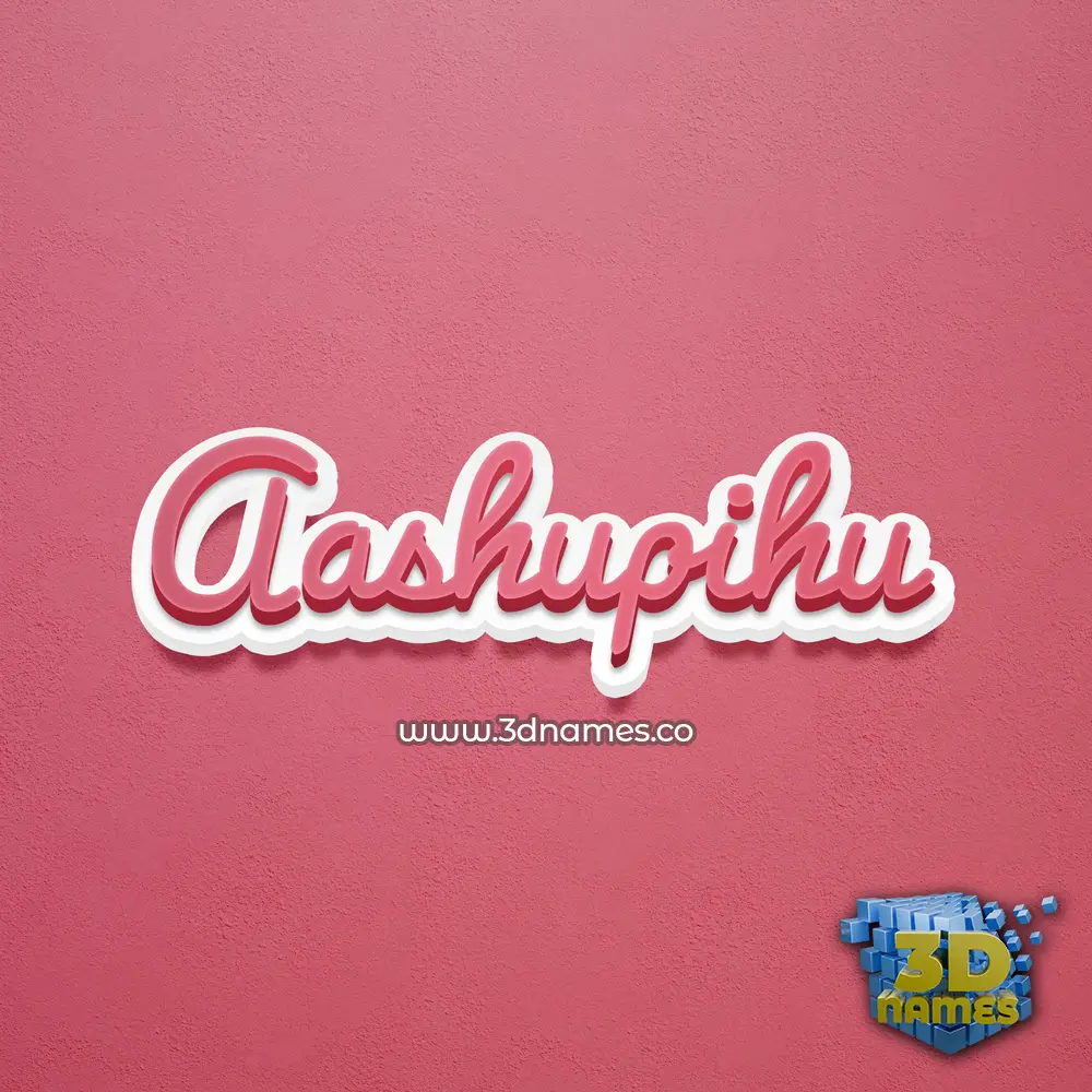 aashupihu in Red Scribble style - 3D name wallpaper