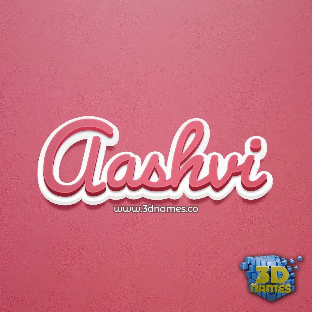 aashvi in Red Scribble style - 3D name wallpaper