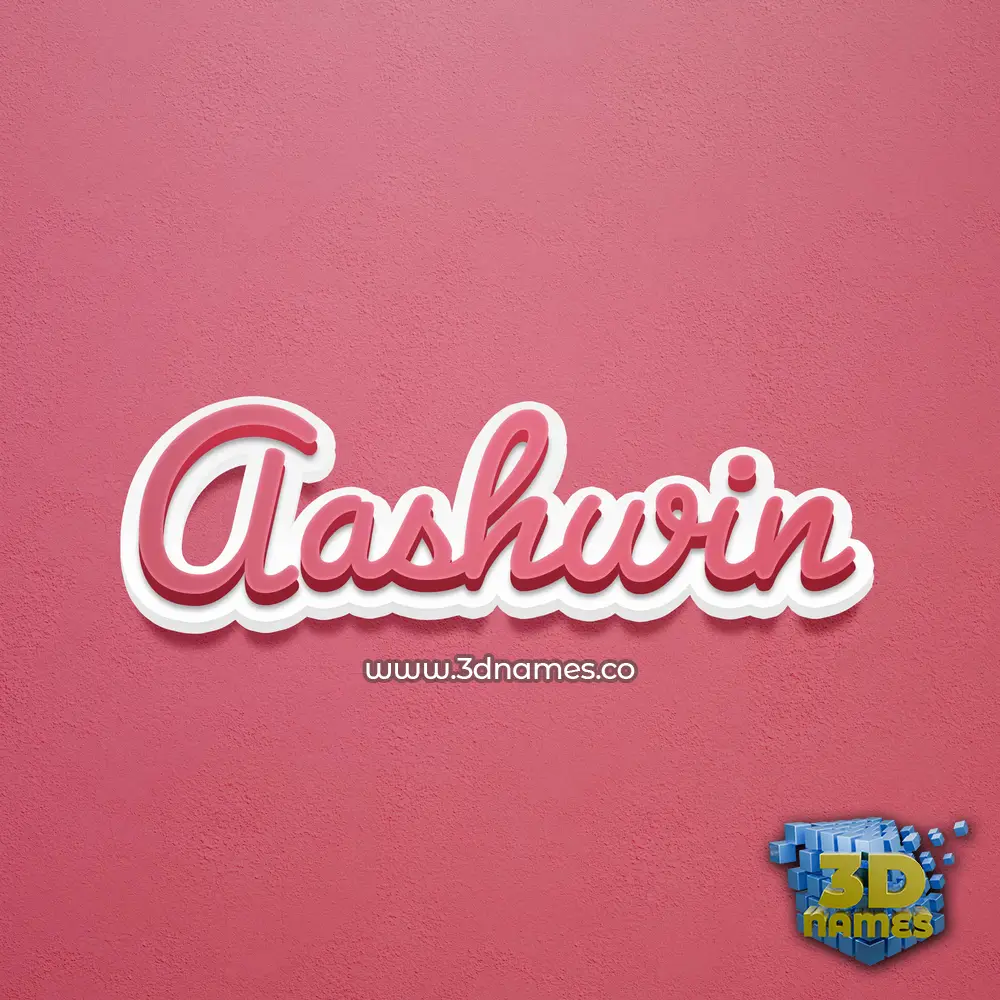 aashwin in Red Scribble style - 3D name wallpaper