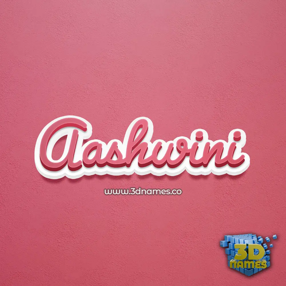 aashwini in Red Scribble style - 3D name wallpaper