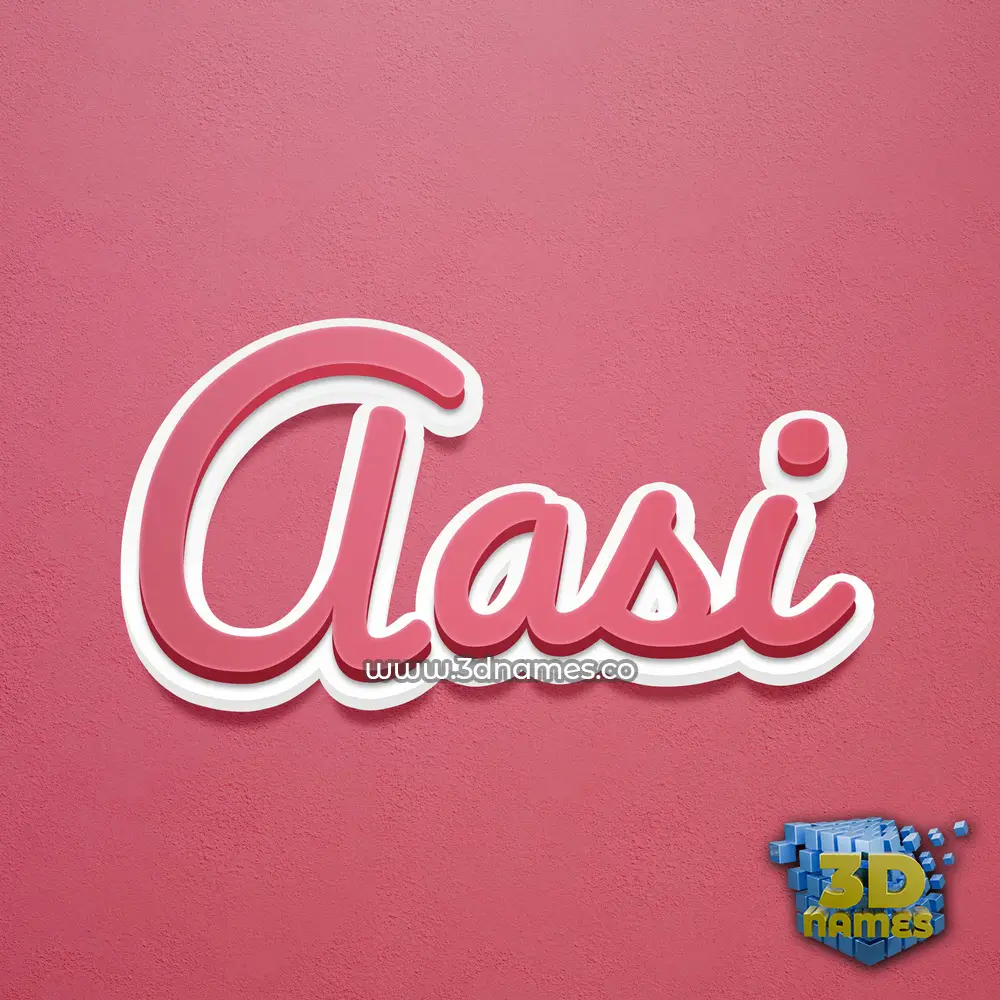 aasi in Red Scribble style - 3D name wallpaper
