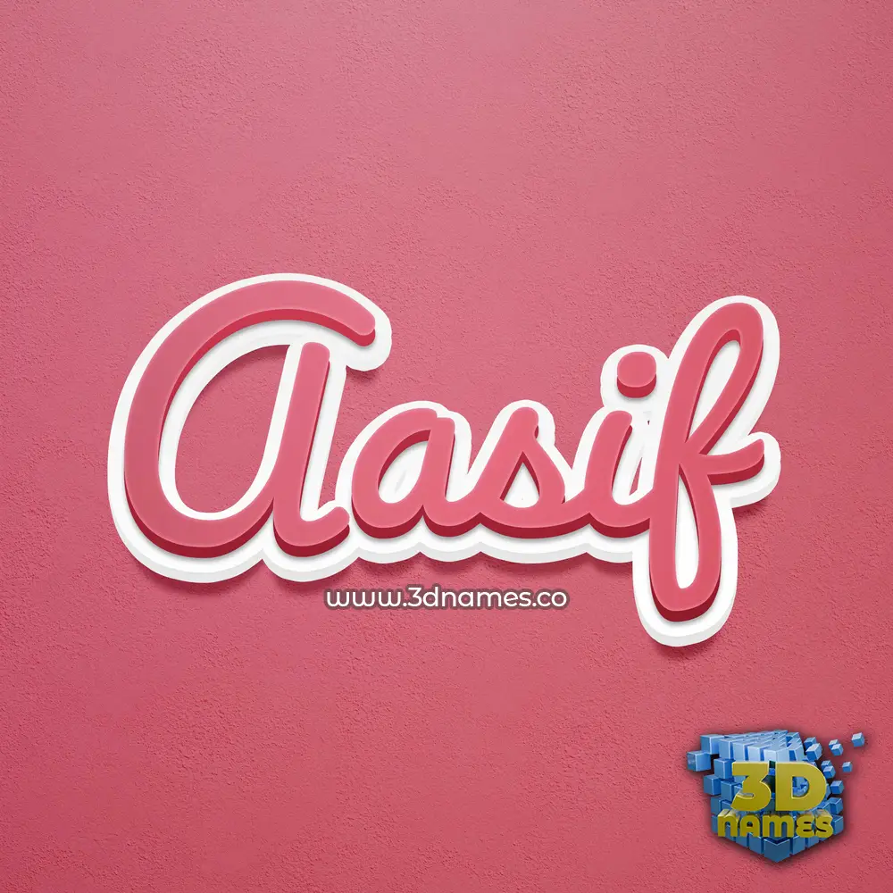 aasif in Red Scribble style - 3D name wallpaper