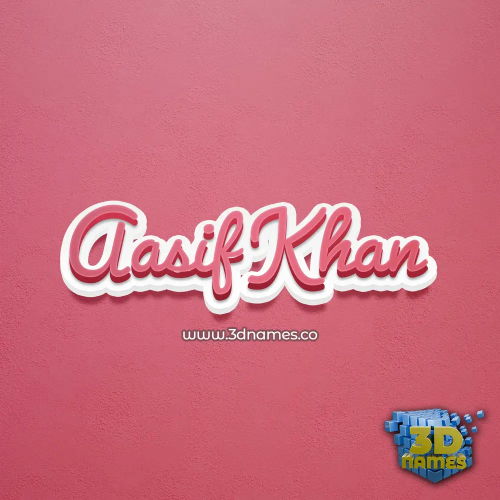aasif khan in Red Scribble style - 3D name wallpaper