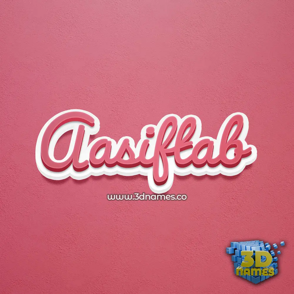 aasiftab in Red Scribble style - 3D name wallpaper