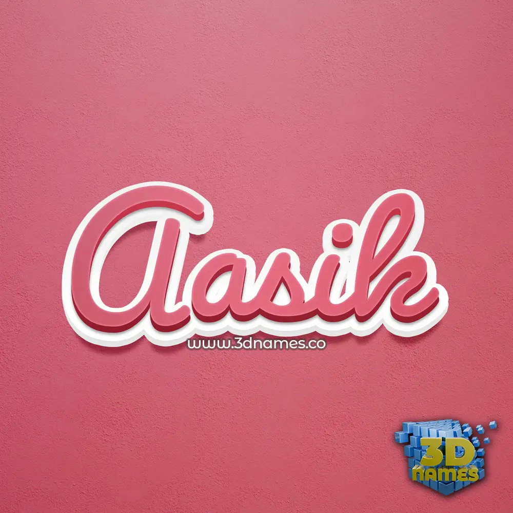 aasik in Red Scribble style - 3D name wallpaper