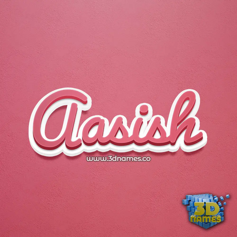 aasish in Red Scribble style - 3D name wallpaper