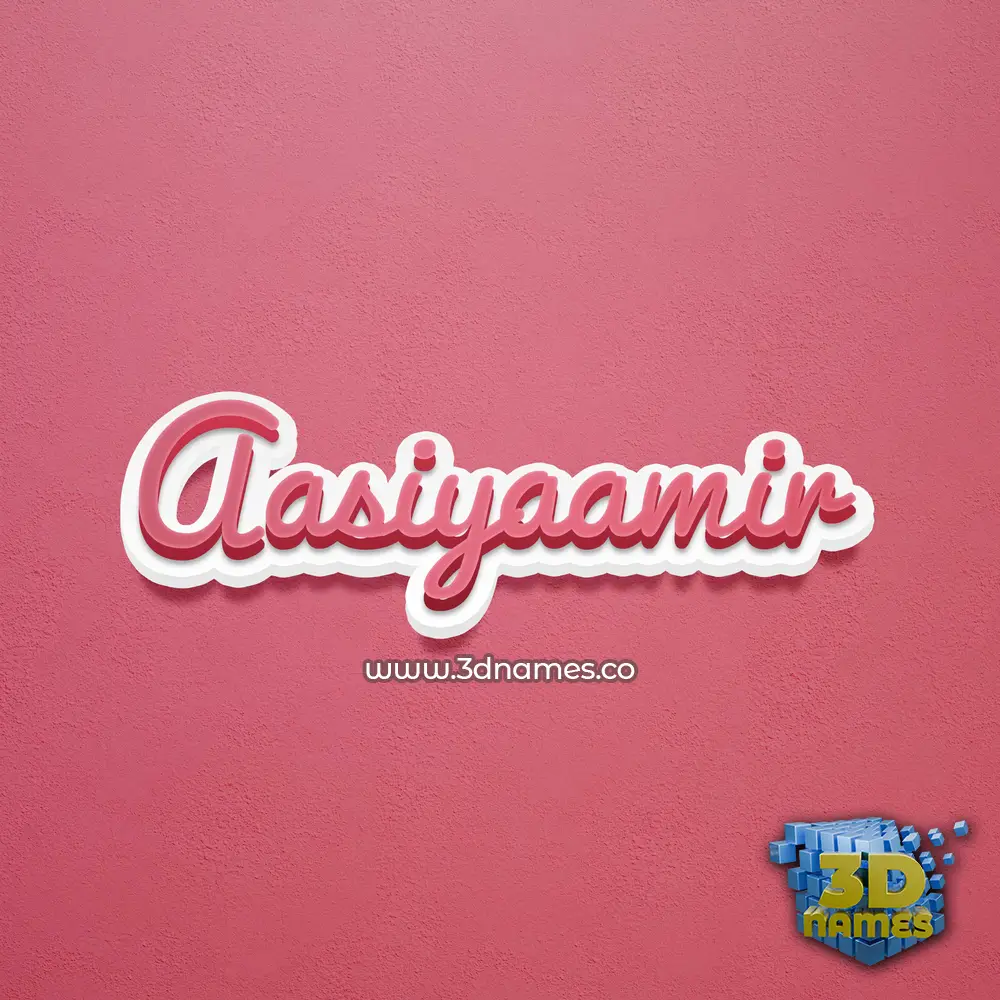aasiyaamir in Red Scribble style - 3D name wallpaper
