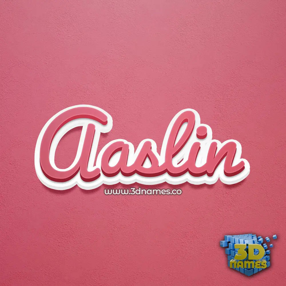 aaslin in Red Scribble style - 3D name wallpaper