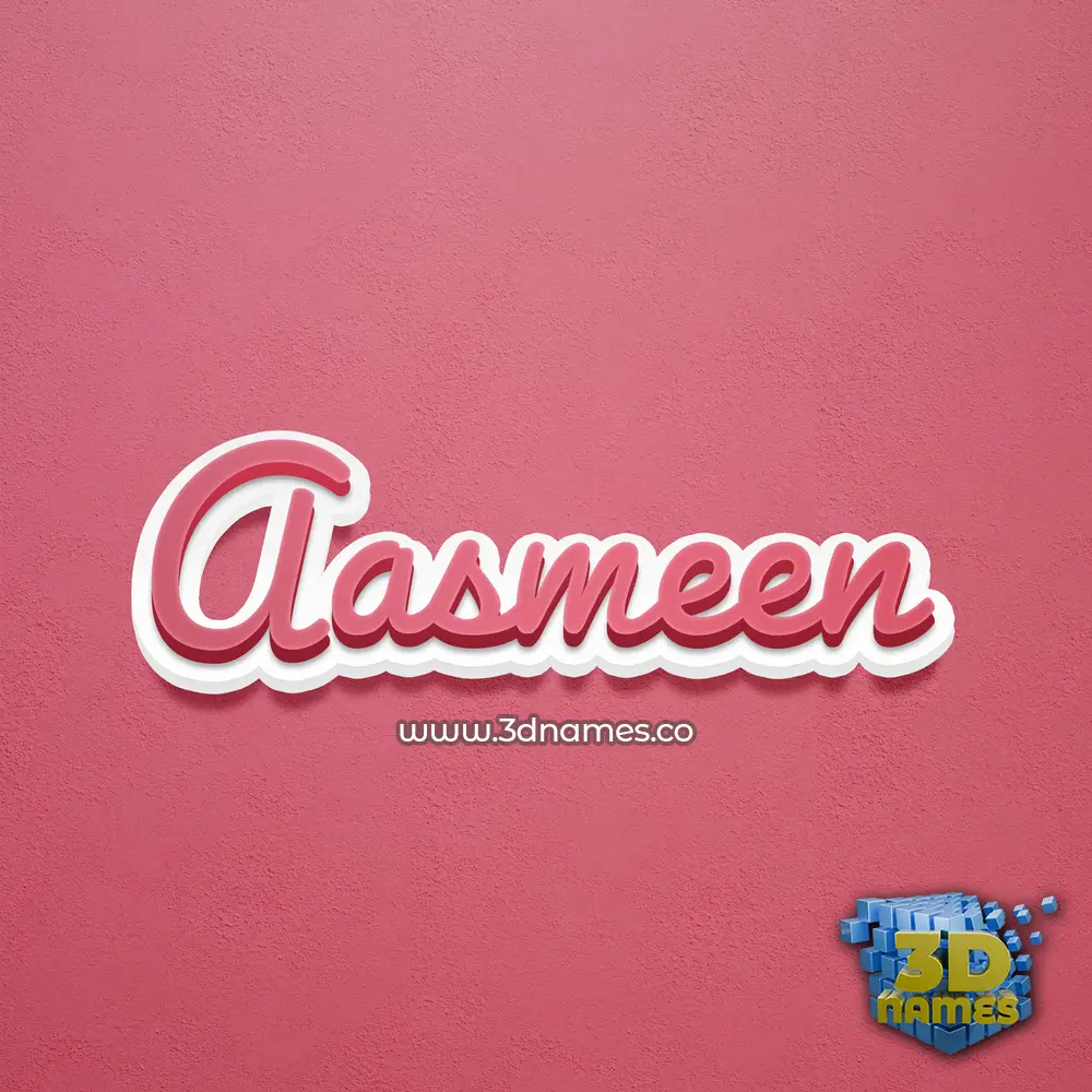 aasmeen in Red Scribble style - 3D name wallpaper
