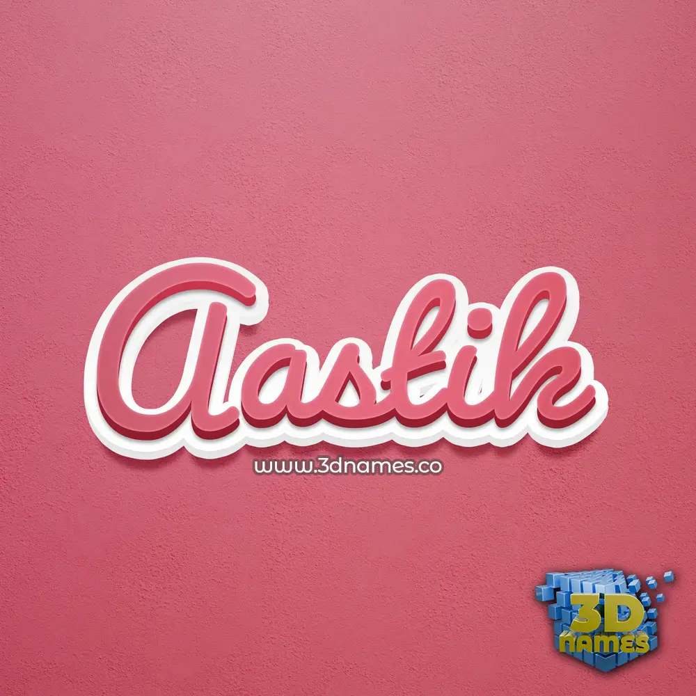 aastik in Red Scribble style - 3D name wallpaper