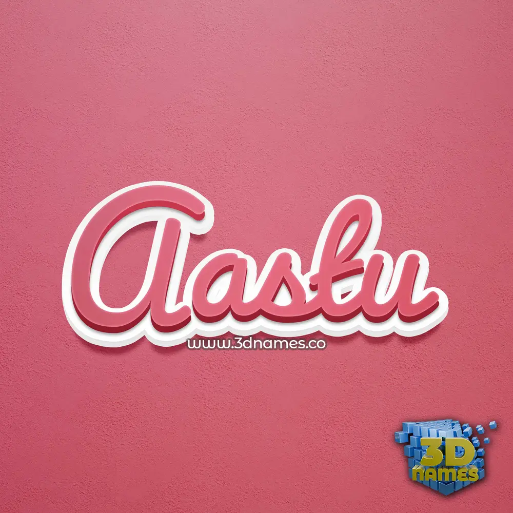 aastu in Red Scribble style - 3D name wallpaper