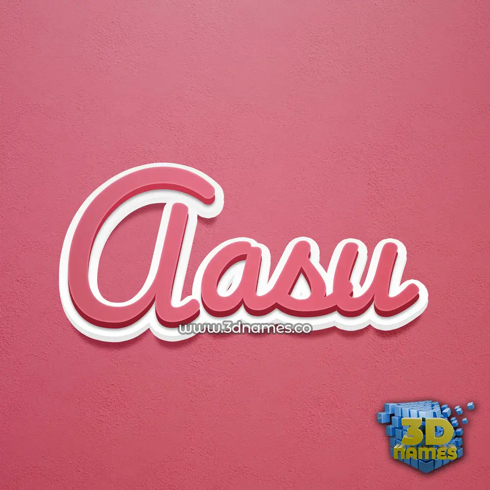 aasu in Red Scribble style - 3D name wallpaper