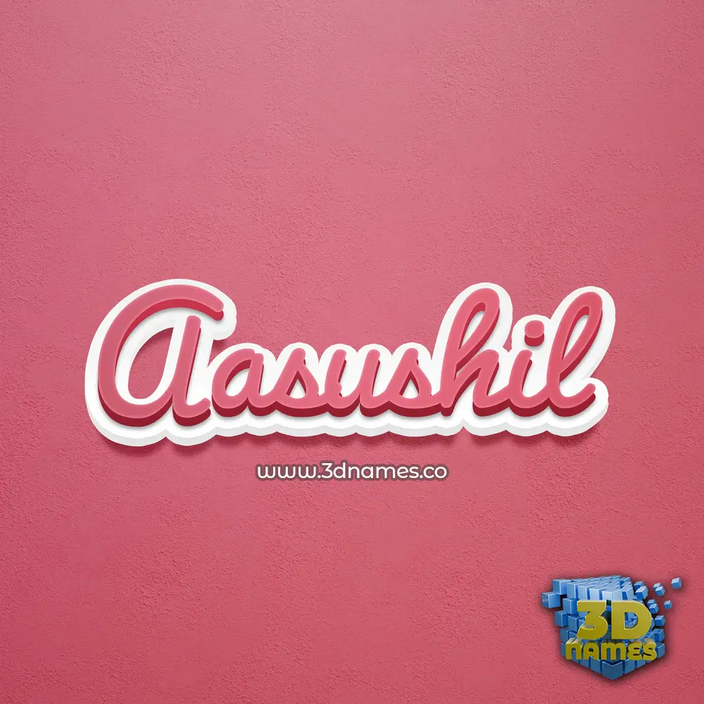 aasushil in Red Scribble style - 3D name wallpaper