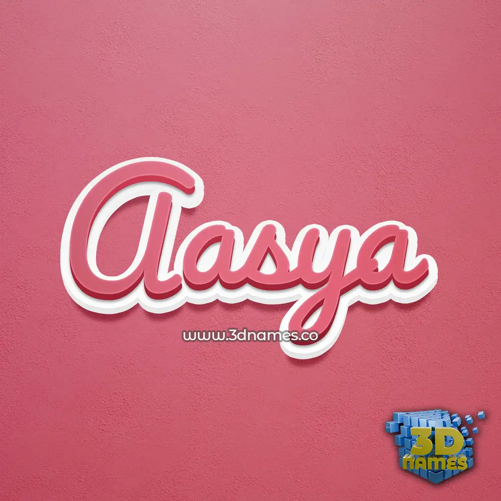 aasya in Red Scribble style - 3D name wallpaper