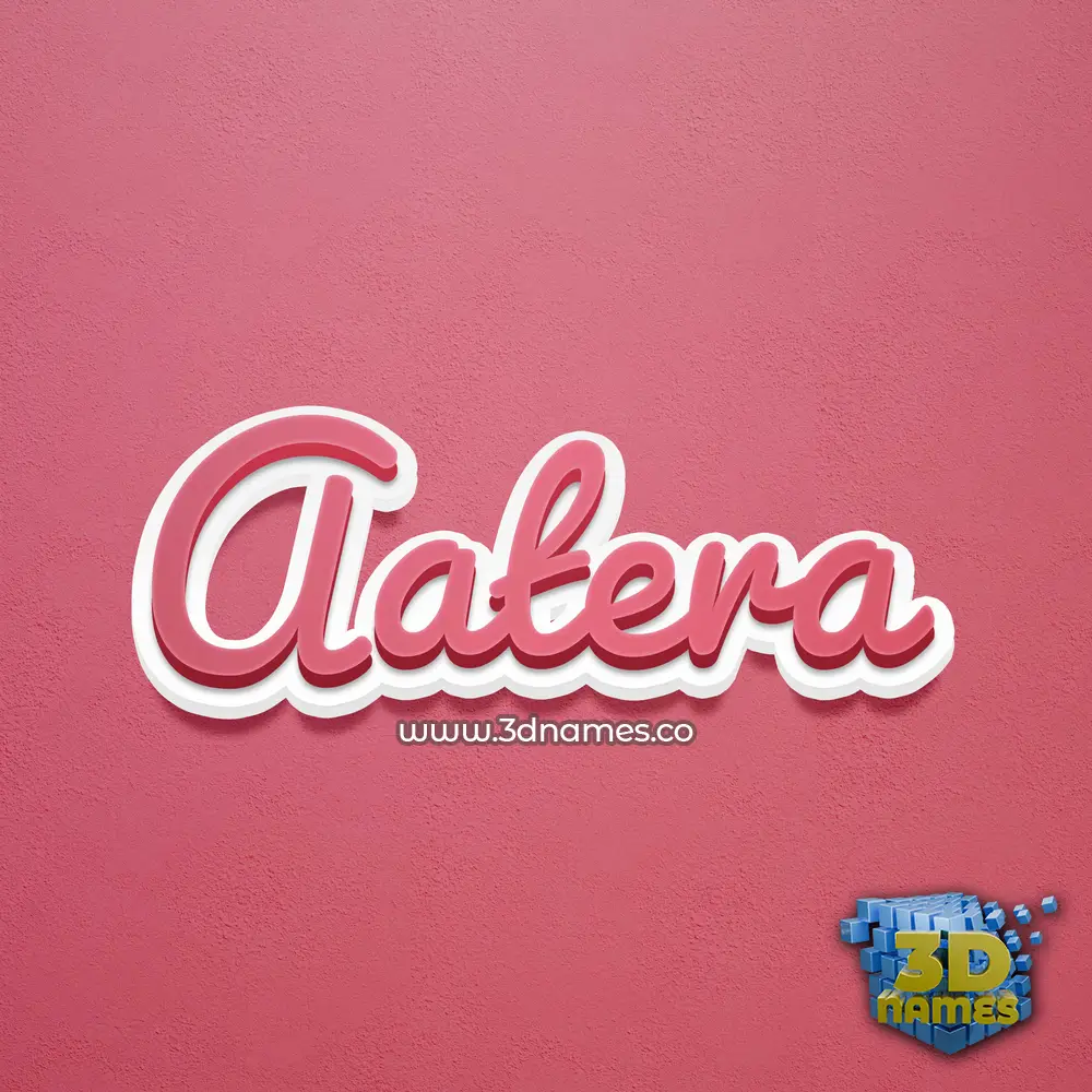 aatera in Red Scribble style - 3D name wallpaper