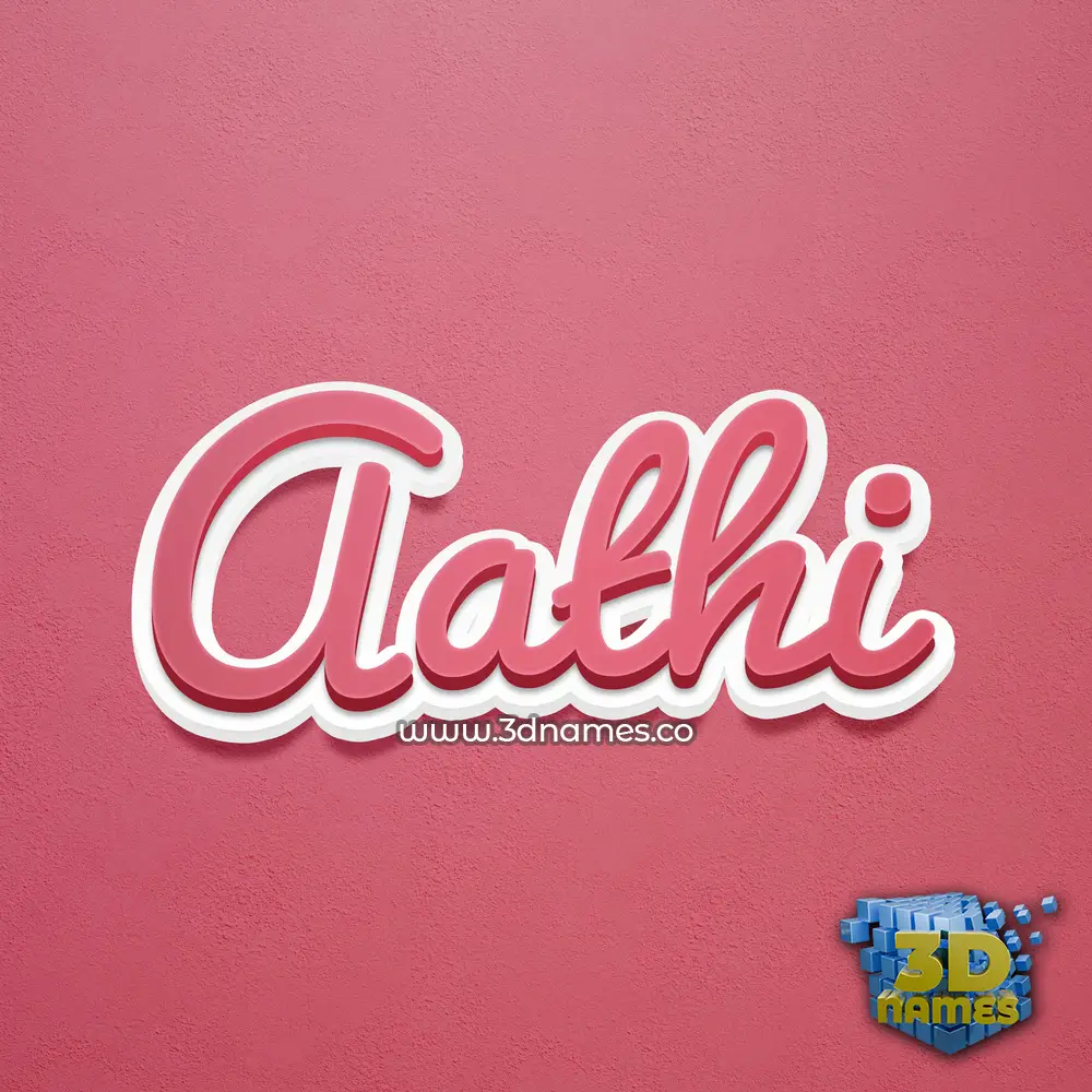 aathi in Red Scribble style - 3D name wallpaper