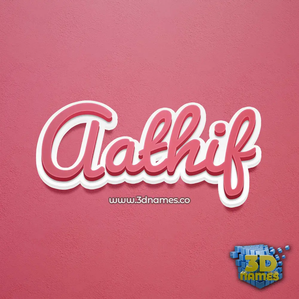 aathif in Red Scribble style - 3D name wallpaper