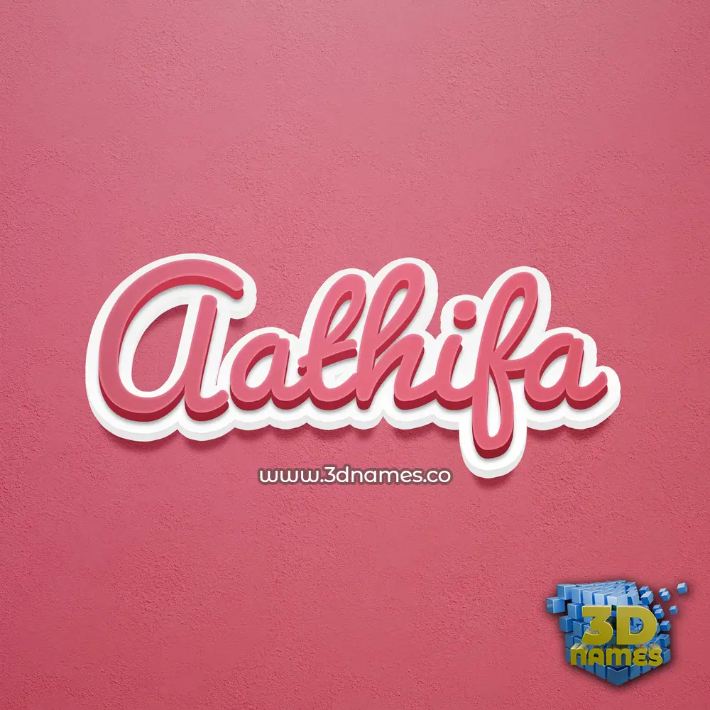aathifa in Red Scribble style - 3D name wallpaper