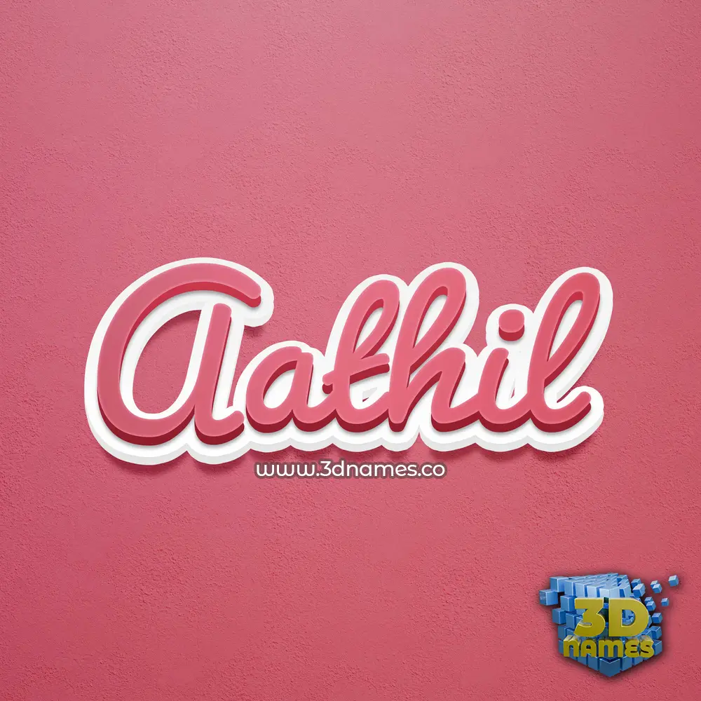 aathil in Red Scribble style - 3D name wallpaper