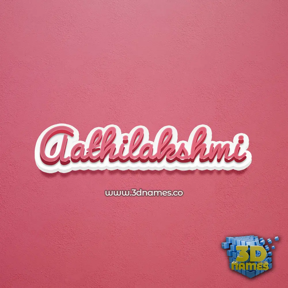 aathilakshmi in Red Scribble style - 3D name wallpaper