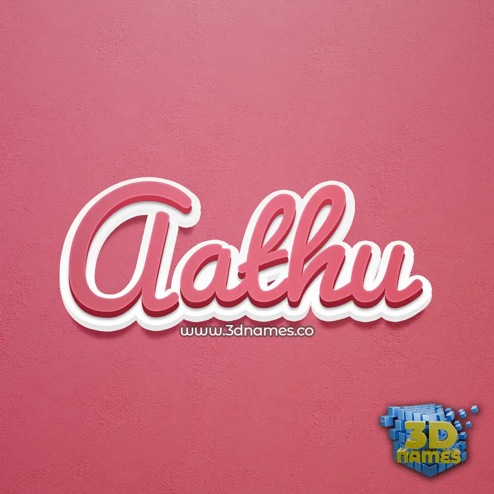 aathu in Red Scribble style - 3D name wallpaper