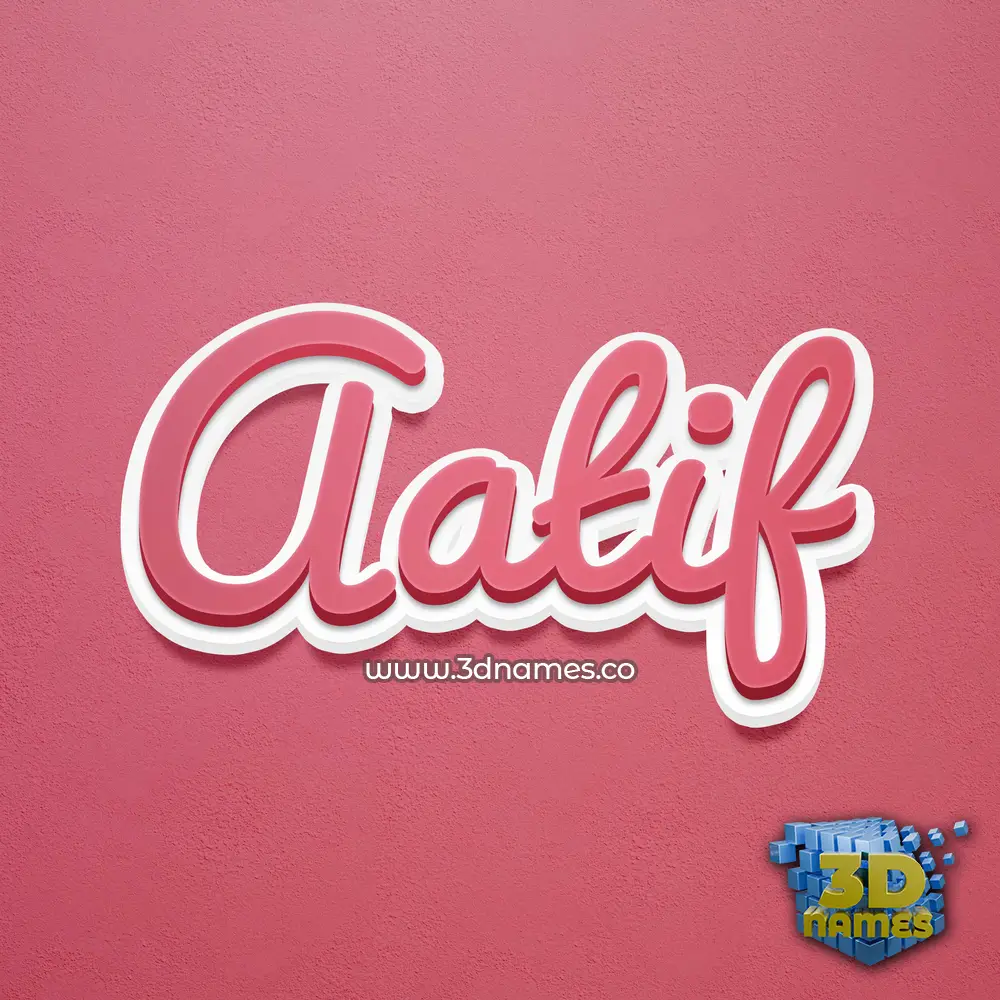 aatif in Red Scribble style - 3D name wallpaper