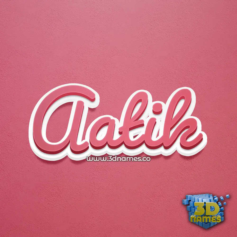 aatik in Red Scribble style - 3D name wallpaper