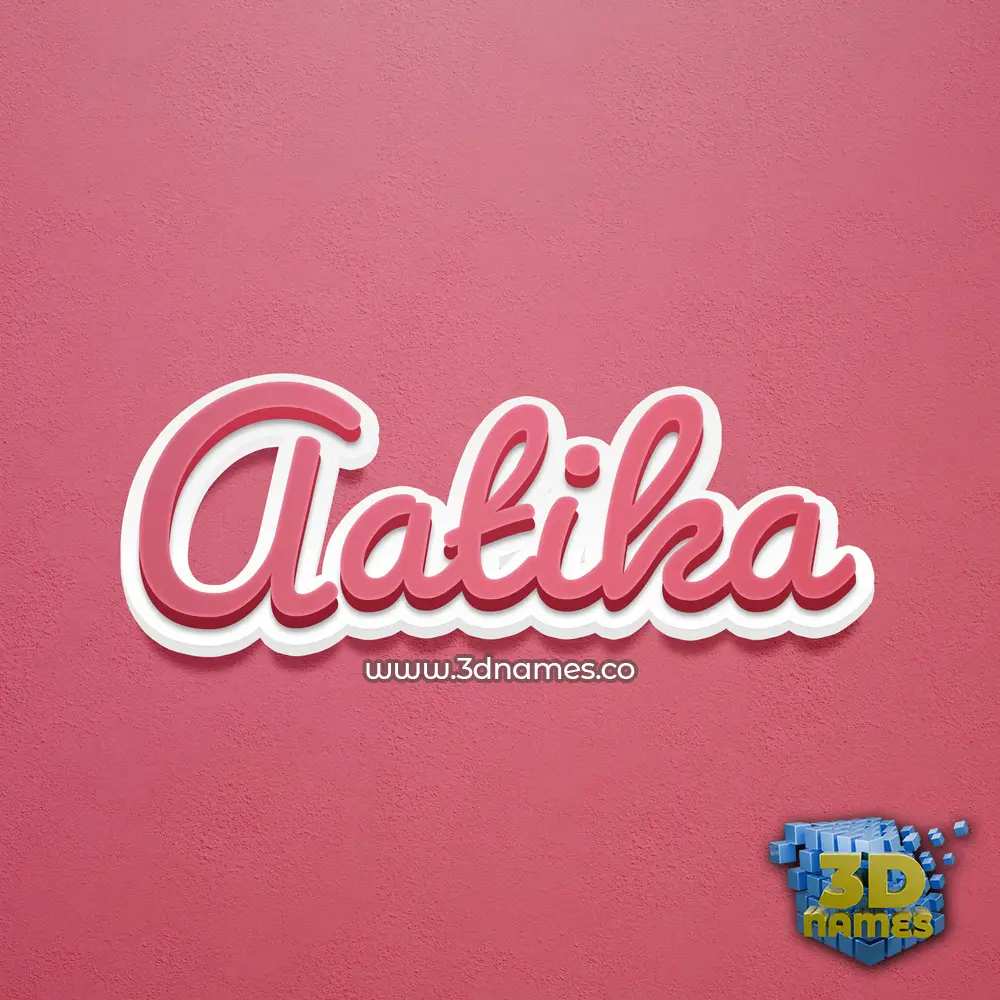 aatika in Red Scribble style - 3D name wallpaper