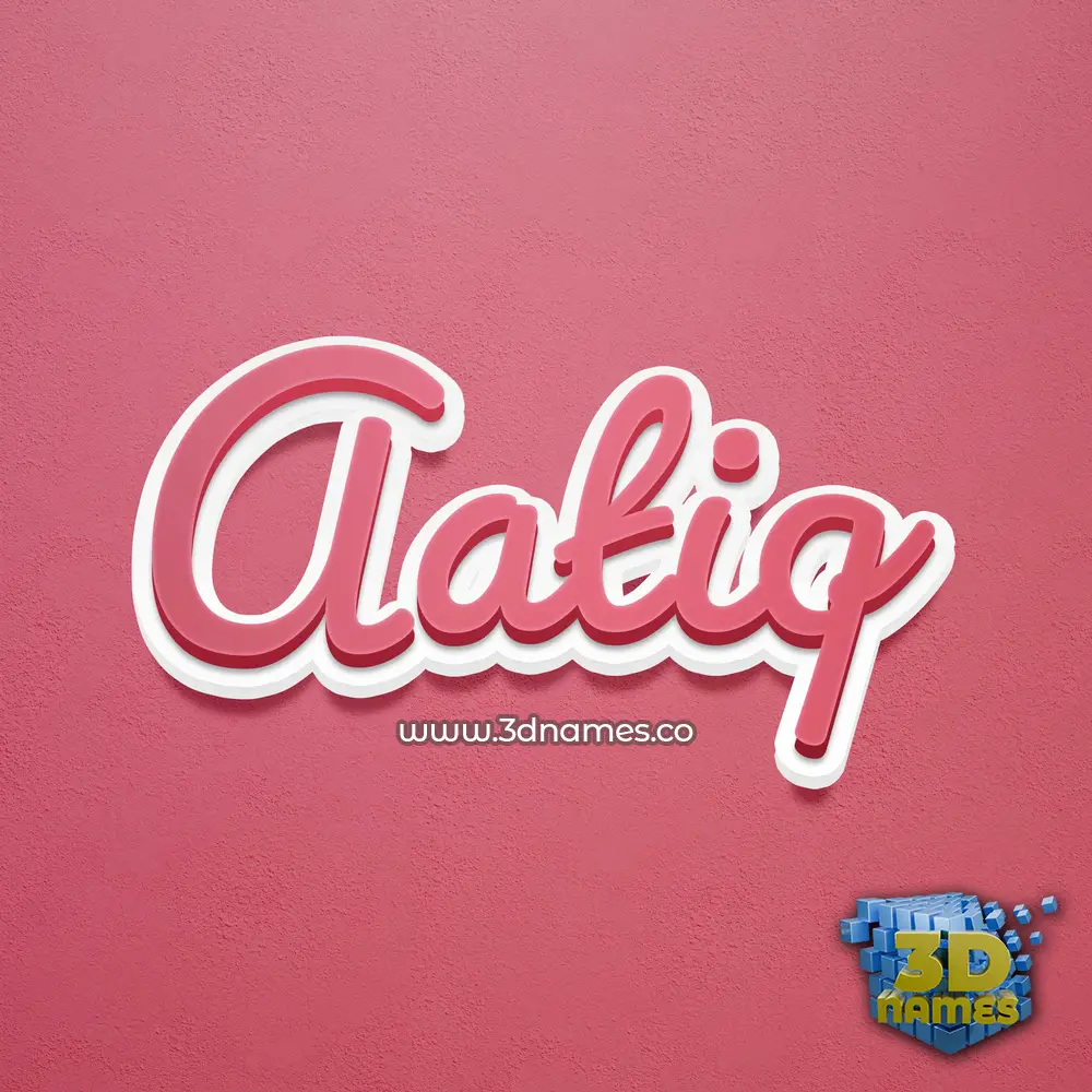 aatiq in Red Scribble style - 3D name wallpaper