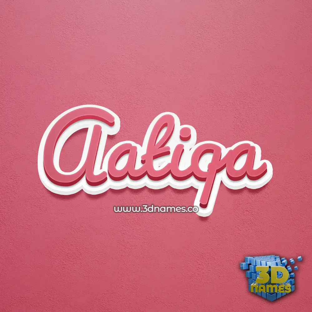 aatiqa in Red Scribble style - 3D name wallpaper