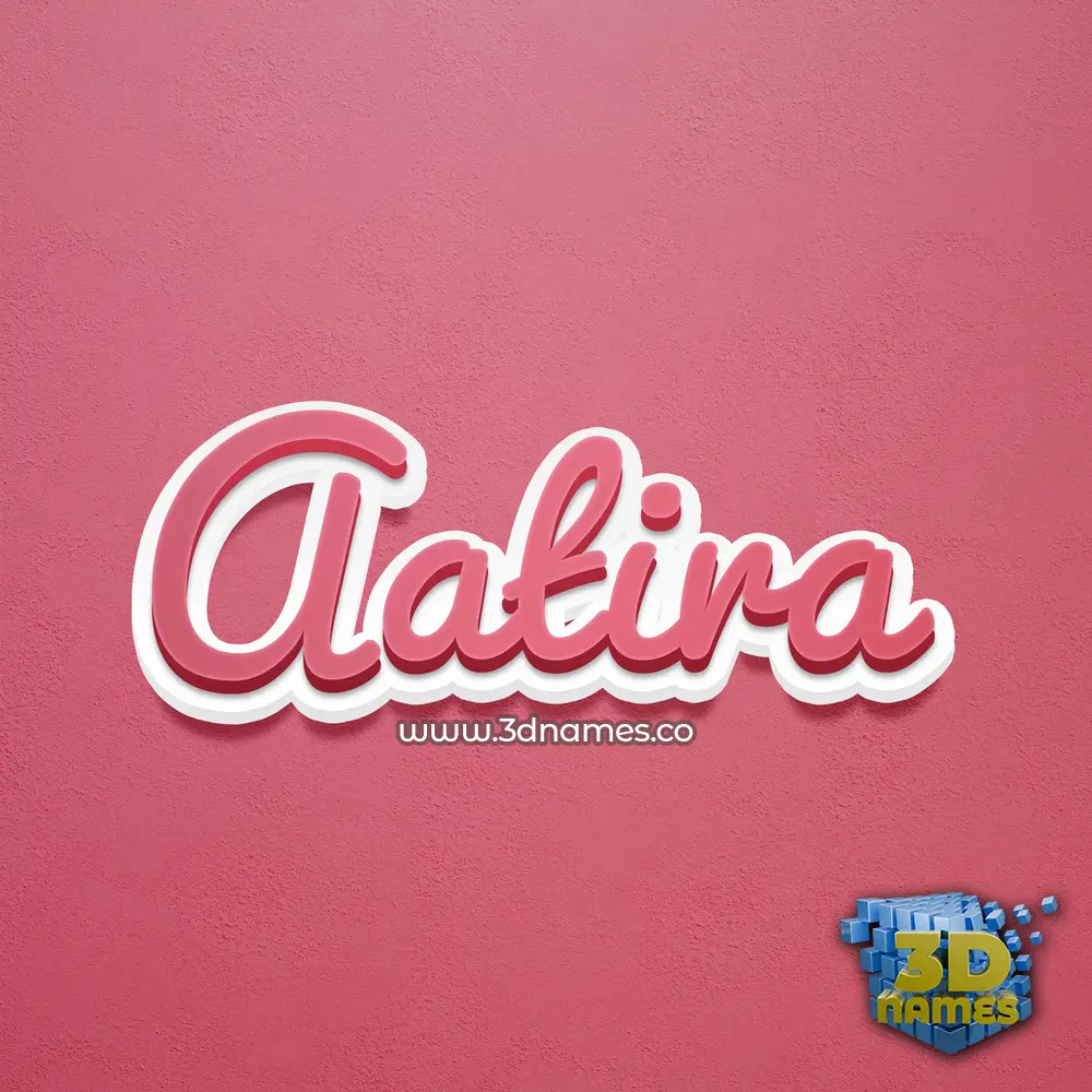 aatira in Red Scribble style - 3D name wallpaper