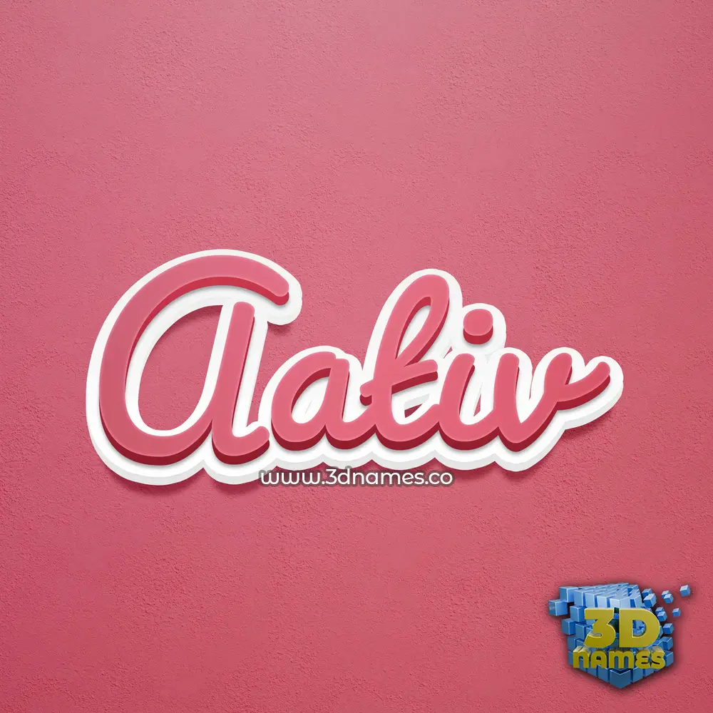 aativ in Red Scribble style - 3D name wallpaper