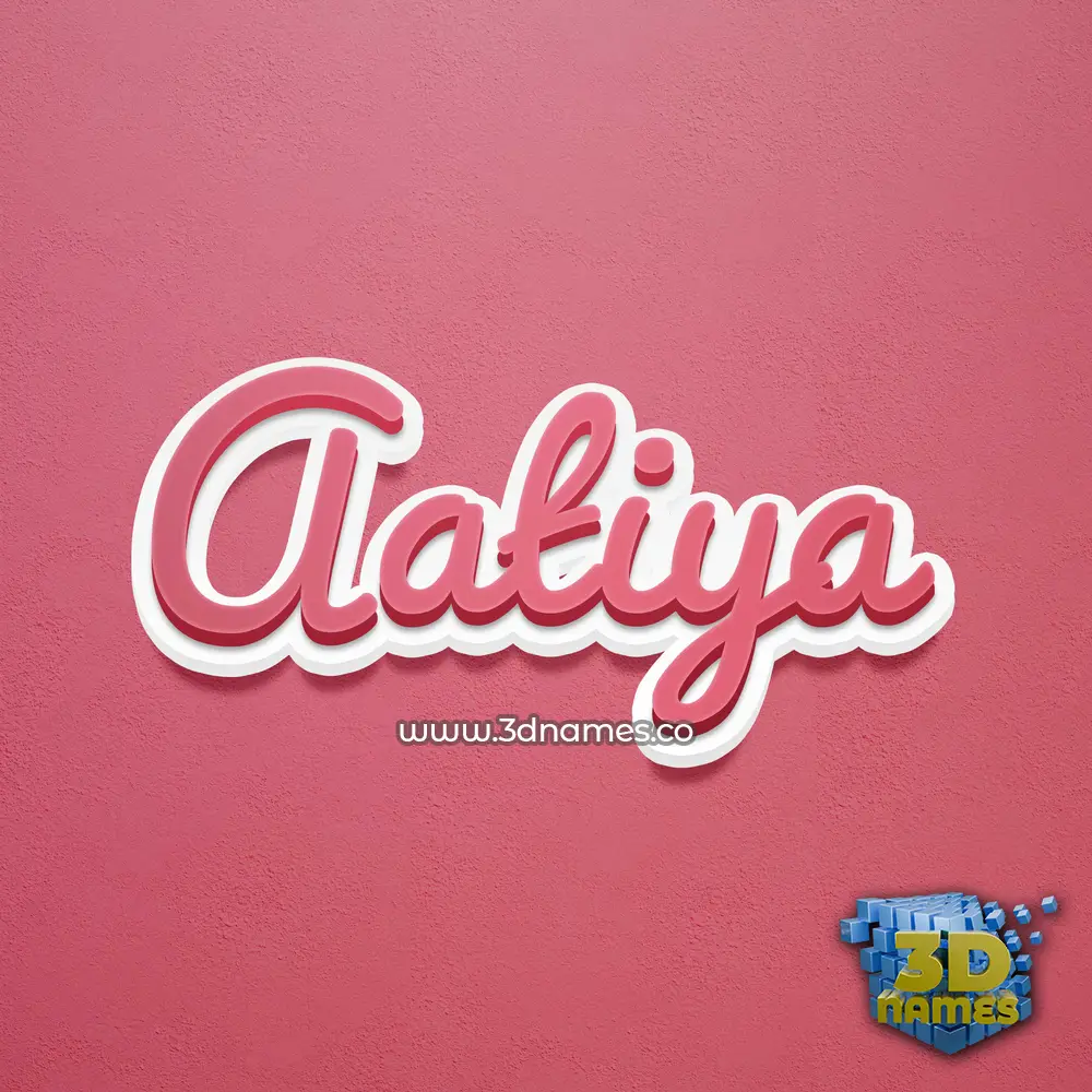 aatiya in Red Scribble style - 3D name wallpaper