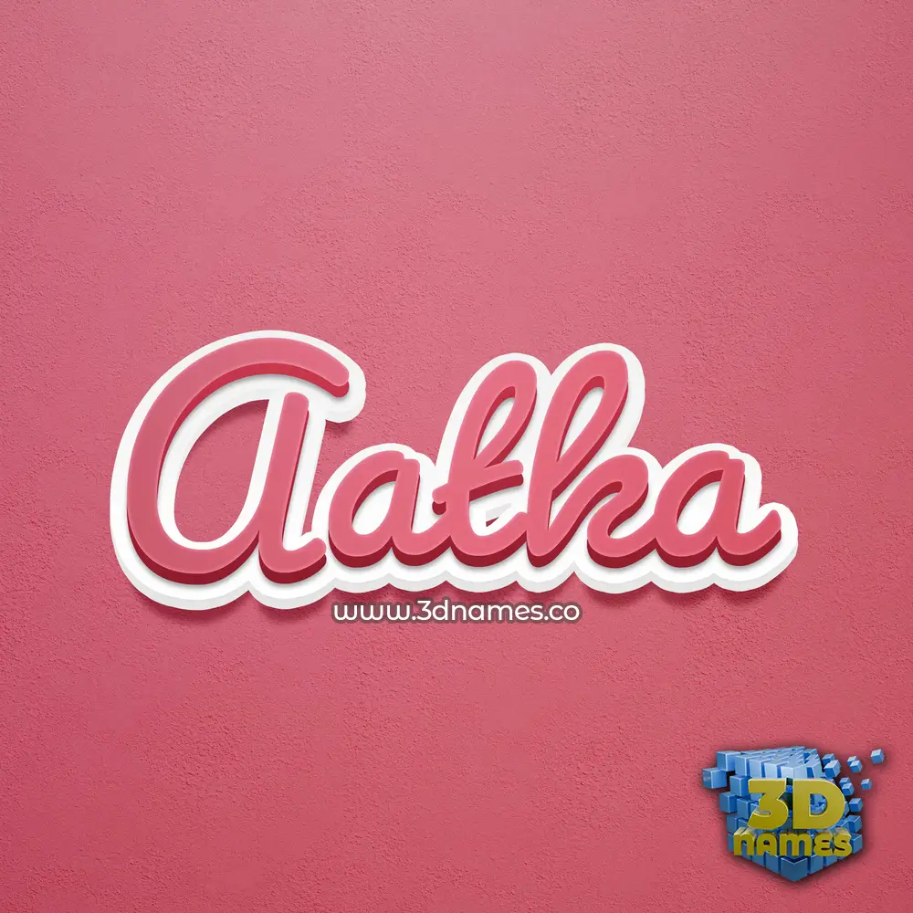 aatka in Red Scribble style - 3D name wallpaper