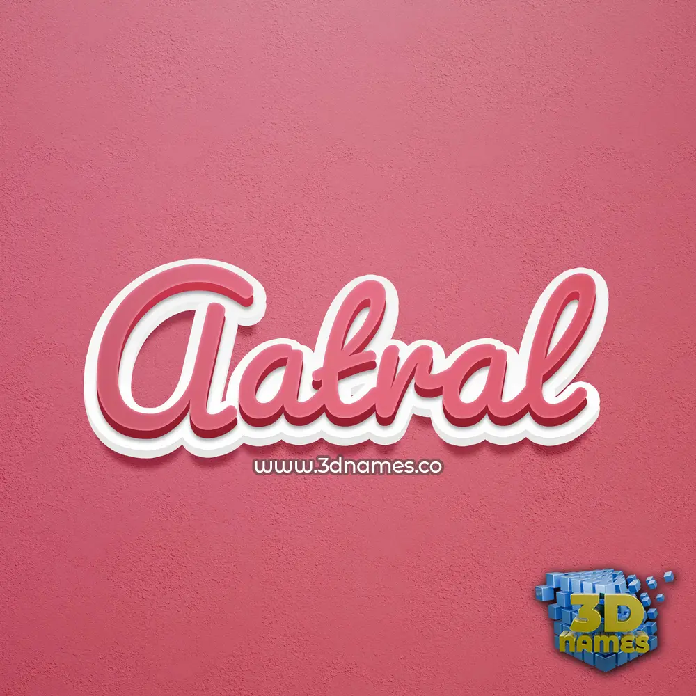 aatral in Red Scribble style - 3D name wallpaper