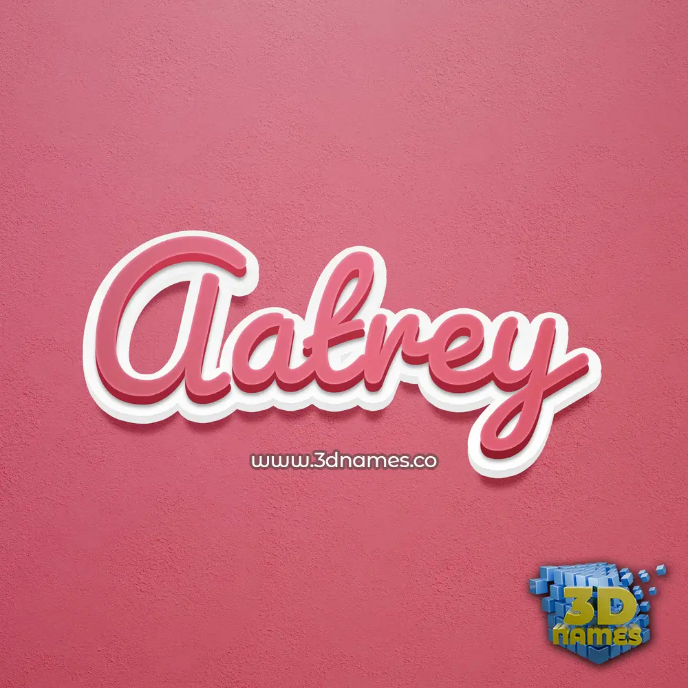 aatrey in Red Scribble style - 3D name wallpaper