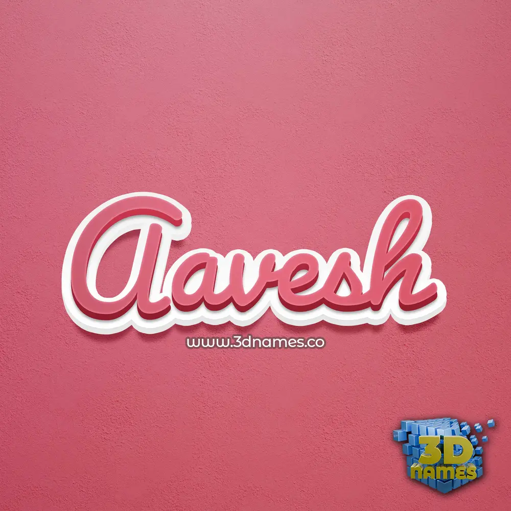 aavesh in Red Scribble style - 3D name wallpaper