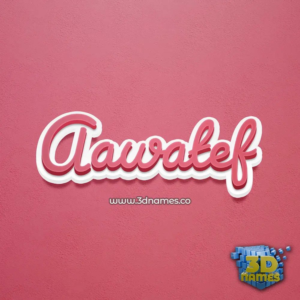 aawatef in Red Scribble style - 3D name wallpaper