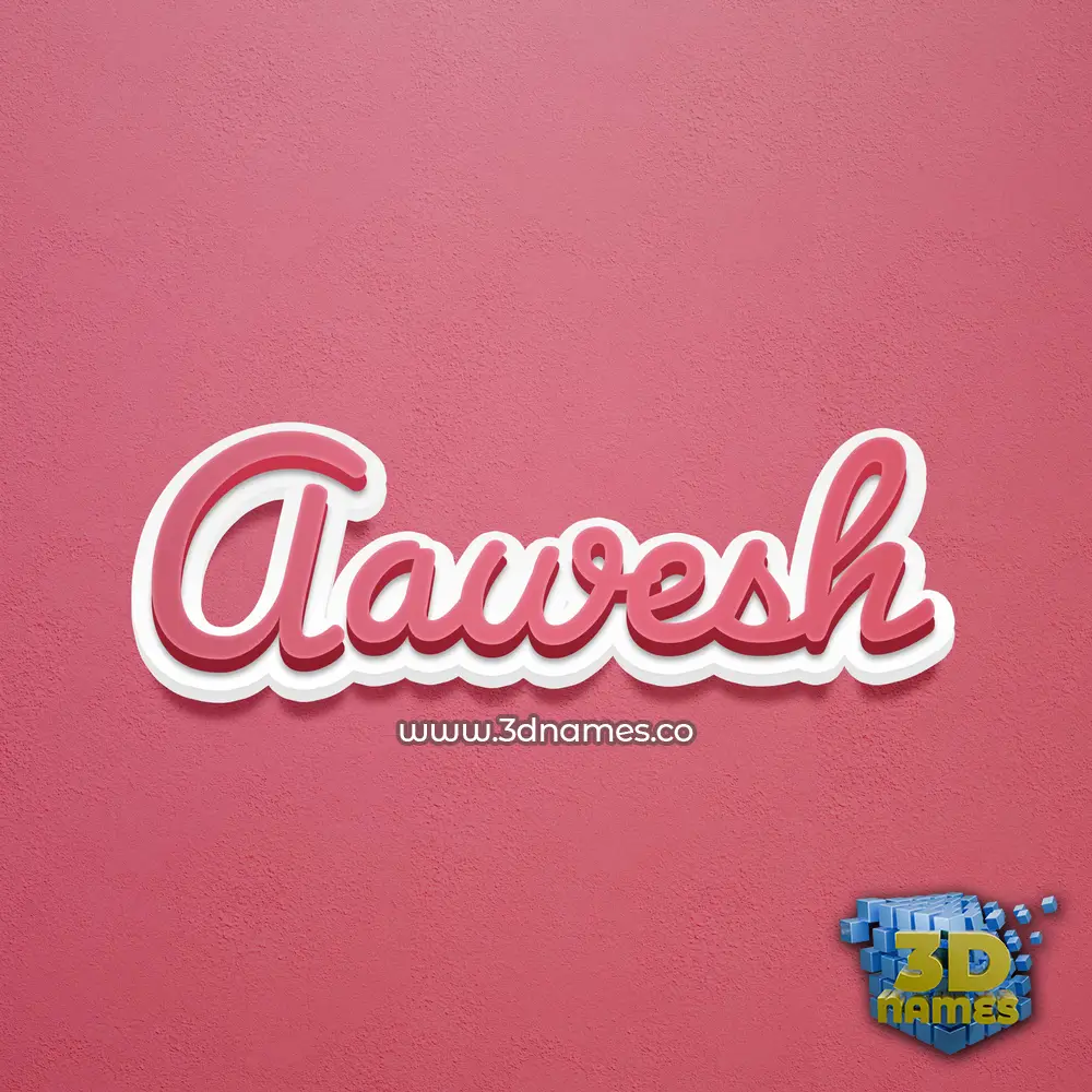 aawesh in Red Scribble style - 3D name wallpaper