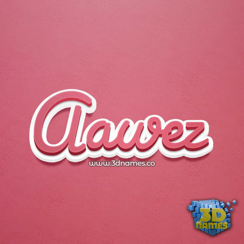 aawez in Red Scribble style - 3D name wallpaper