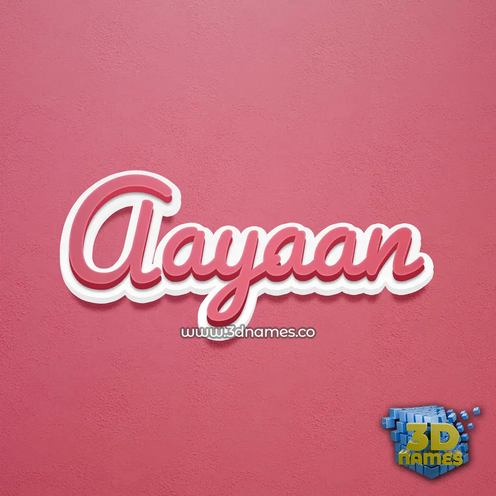 aayaan in Red Scribble style - 3D name wallpaper