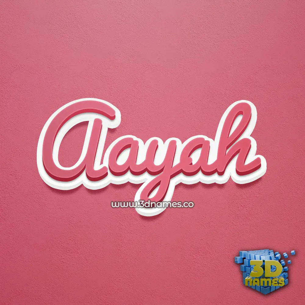 aayah in Red Scribble style - 3D name wallpaper