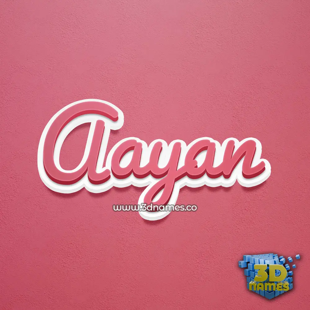 aayan in Red Scribble style - 3D name wallpaper