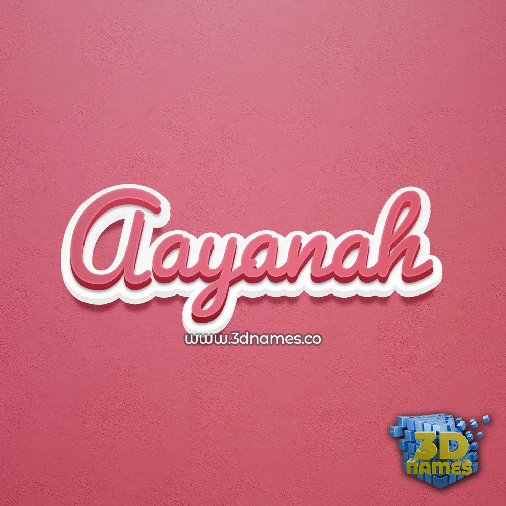 aayanah in Red Scribble style - 3D name wallpaper